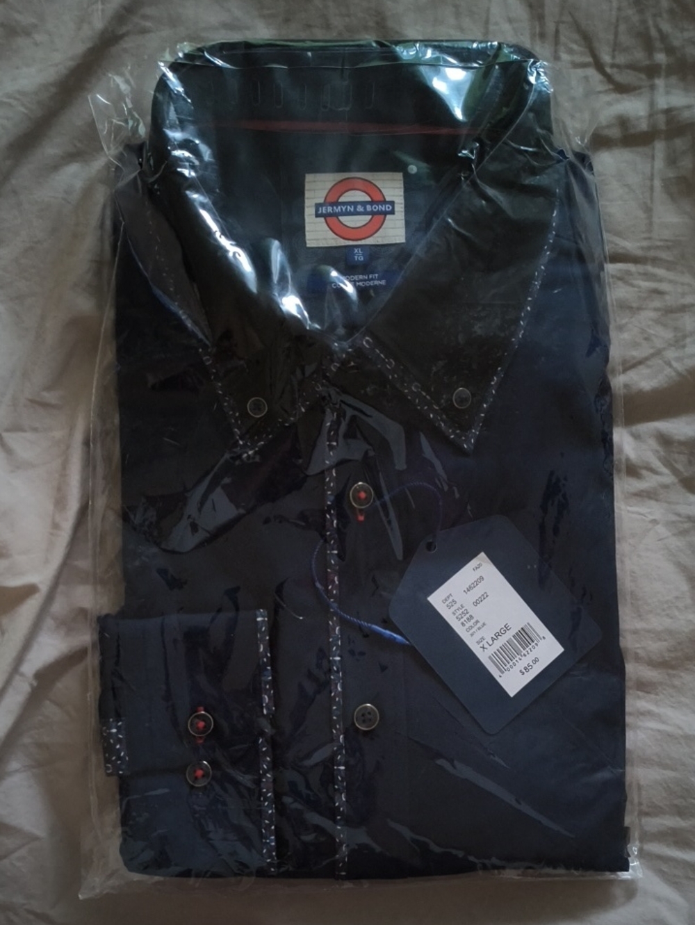 Men's Navy Casual Button-Down Shirt
